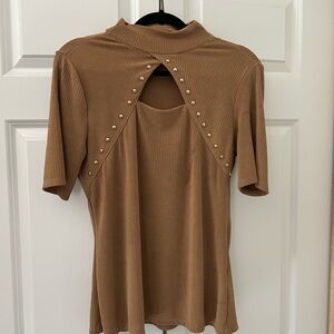 Macy’s INC Golden Brown Studded Women's Top